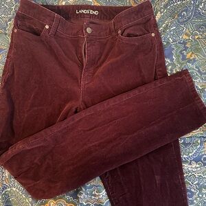 Lands' End Deep Burgundy Corduroy Pants
